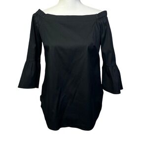 White House Black Market Whimsigoth Off‎ Shoulder Bell Sleeve Black Top XS